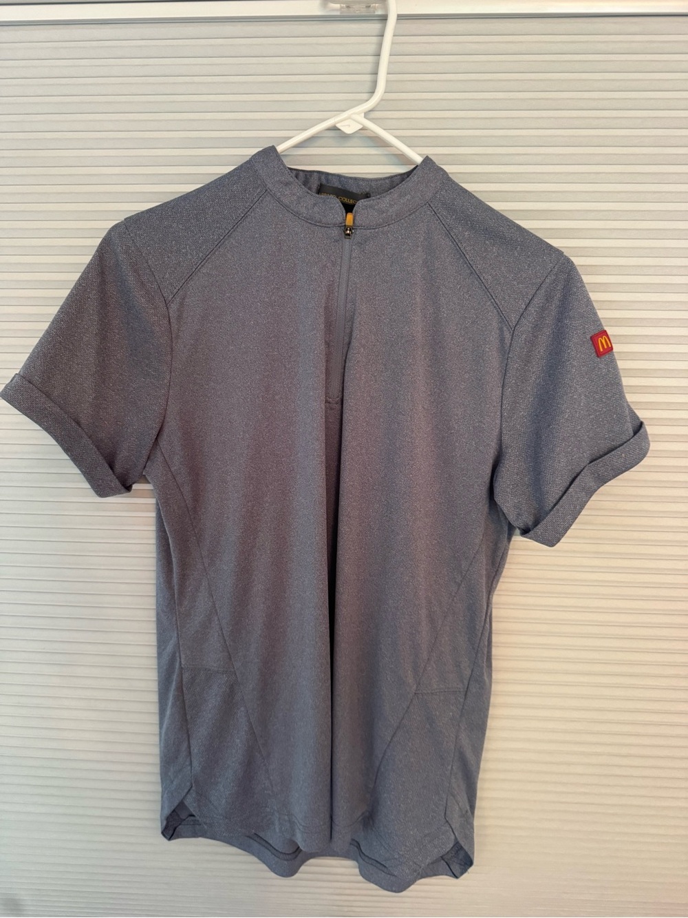 Mcondalds! Gray Short Sleeve Zip Athletic Top